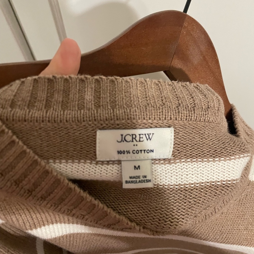 J. Crew Taupe and Cream Striped Sweater - Picture 3 of 3